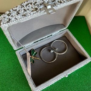 Silver beaded jewelry case from India